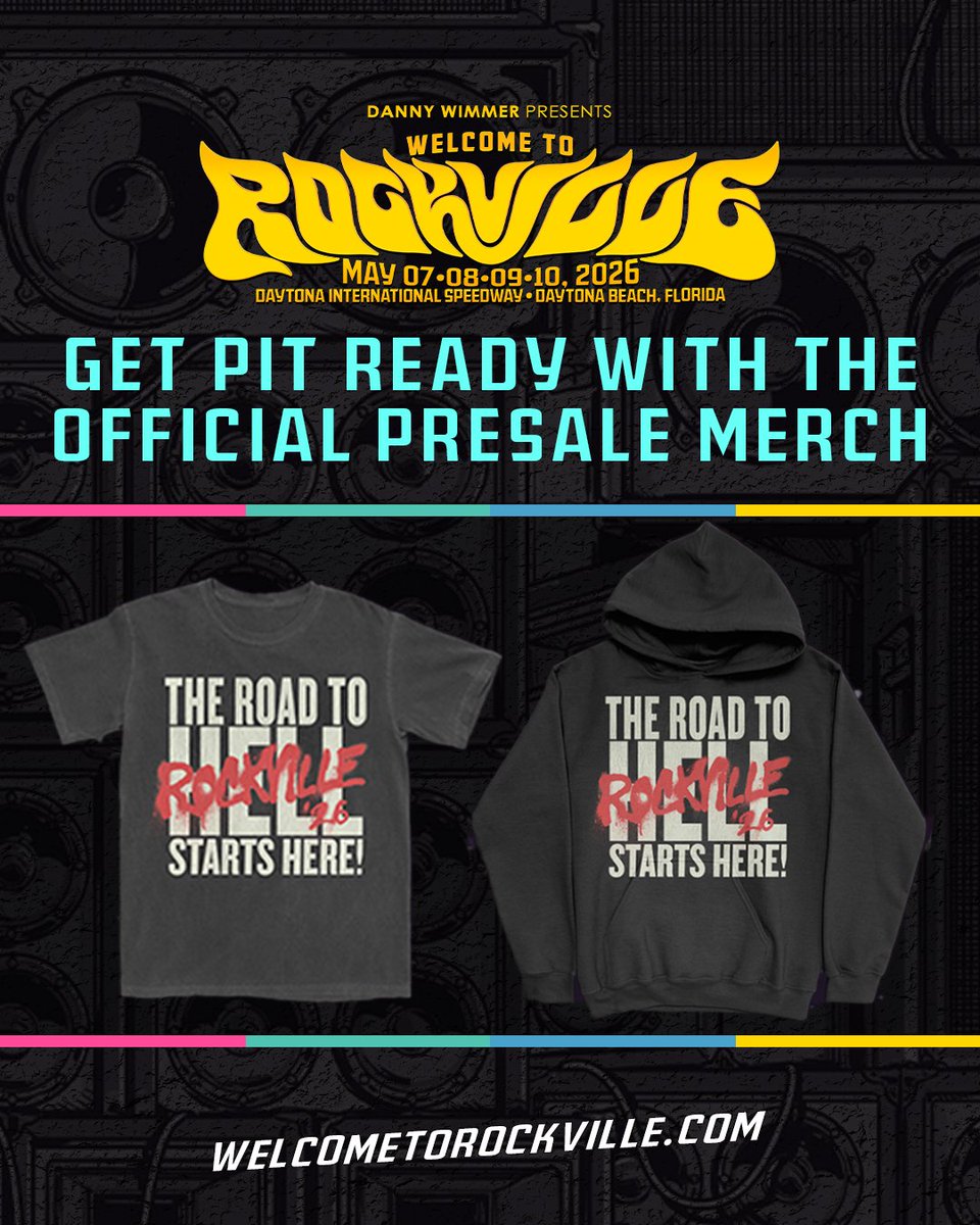 RockvilleFest's tweet image. You already know you’re going - now look like it!
Presale merch just dropped - head to on.welcometorockville.com/trk/2026MerchX to gear up for the road to Rockville 2026.