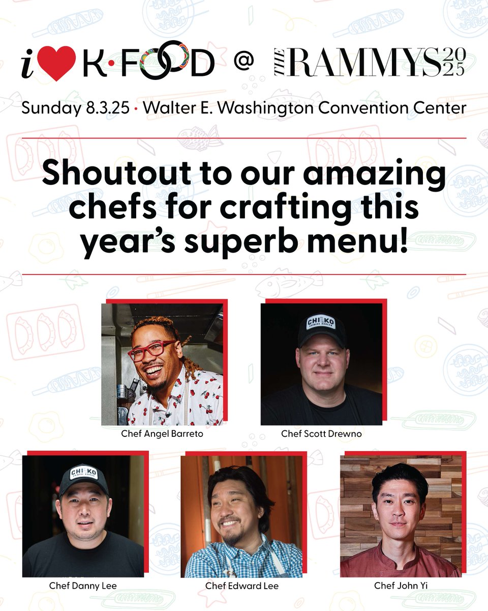 For our 10th year at the RAMMYS - Our incredible chefs are marking the milestone by sharing their favorite recipes. Stop by the K-Food Pavilion to experience the bold, unforgettable taste of K-Flavors!🌟
-
#RAMMYS2025 #DMVEats #DMVGala #KFoodinUS #KFood