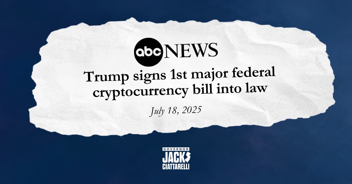 Jack4NJ's tweet image. CRYPTO! The best way to protect investors and users of cryptocurrency is to make it more mainstream. That’s exactly what the President did when he signed the first major cryptocurrency bill into federal law. In so doing, he also made cryptocurrency a more viable economic…