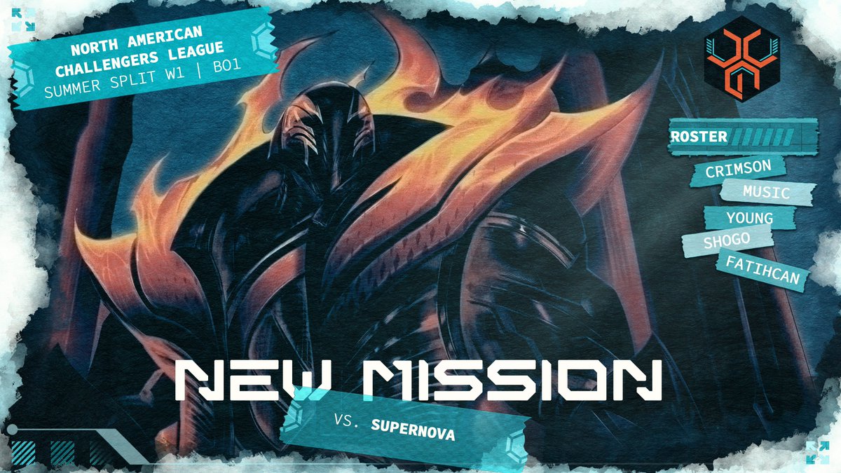 Our next matchup for #NACL Summer Split after a clean 1-0 start is happening vs. <a href="/GG_SUPERNOVA/">Supernova</a>! 

Watch live: twitch.tv/nacl
<a href="/myswordcrimson/">Crimson</a>
<a href="/MusicJGL/">Music</a>
Young
<a href="/shogolol/">Shogo</a>
<a href="/fatihcand15/">Fatihcan</a>

Head Coach: <a href="/CAutoboost/">Autoboost</a>
Team Manager <a href="/Esports_DemoZ/">DemoZ</a>
Sporting Director <a href="/Shelodin_SW/">Sheldon</a>
Design