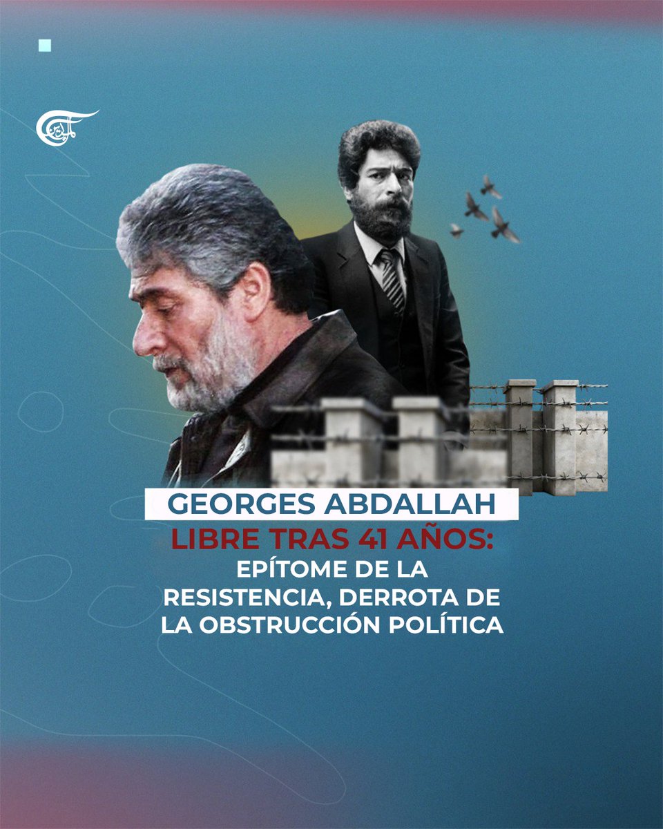 LIBERTAD PARA GEORGES IBRAHIM ABDALLAH TRAS 41 AÑOS!
El Ministerio de Justicia francés confirmó la liberación del histórico activista libanés, Georges Ibrahim Abdallah, el próximo 25 de julio, tras décadas de lucha legal y presión internacional.