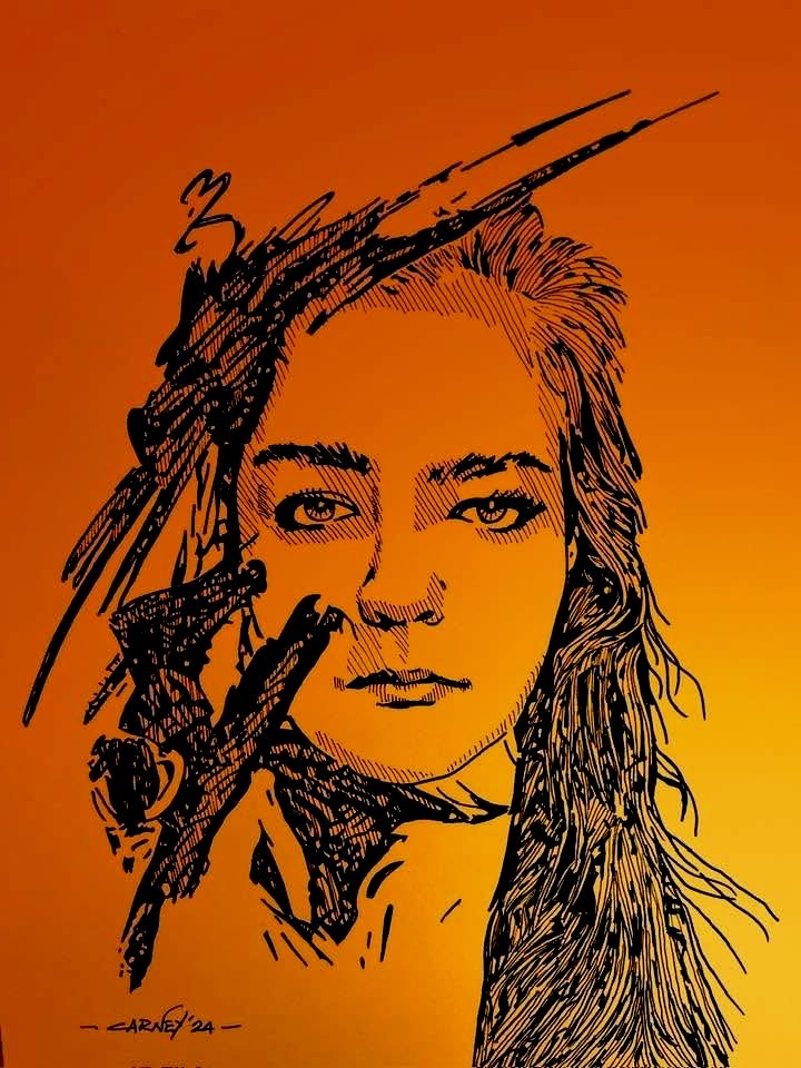 Carney_ART's tweet image. Drawing can be inspired by love, both as an expression of love and as a meditative act that fosters a love for the process of creation. Artists get lost in every line.
#CarneyArt #art #artist #artistic #drawing #PenAndInk #sketch #pen #paint #ink #look #style #love #portrait