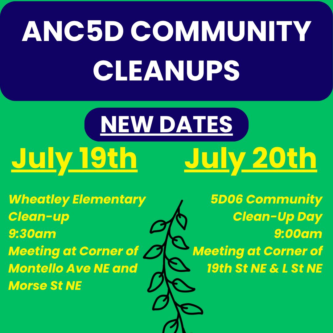 ANC5D's tweet image. Our ANC5D Community Cleanups are now on TWO separate dates! Join us this Saturday and Sunday to keep ANC5D clean 🎉