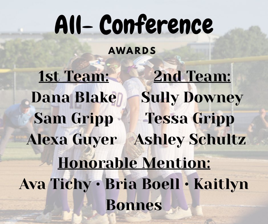The end of the season is never easy, but we have some impressive accomplishments to celebrate. Congratulations to these athletes on their All-Conference awards! 💜