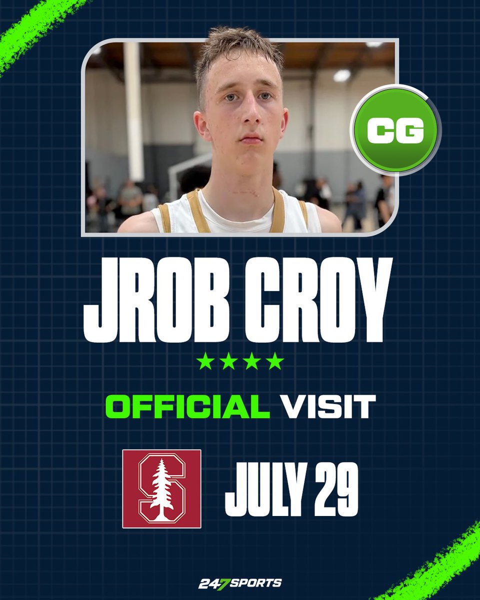 BJenkins247's tweet image. 𝗡𝗘𝗪𝗦: JRob Croy, the No. 109 overall recruit in the national 2026 class, tells @247Sports he has scheduled an official visit to #Stanford for July 29th:
𝐏𝐑𝐎𝐅𝐈𝐋𝐄 247sports.com/player/jrob-cr…