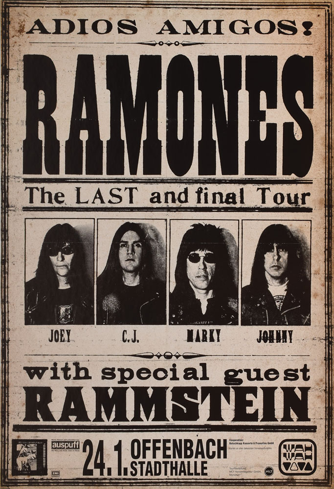 RamonesOfficial's tweet image. Which of you made it out to the last and final tour? Show of hands in the comments below.