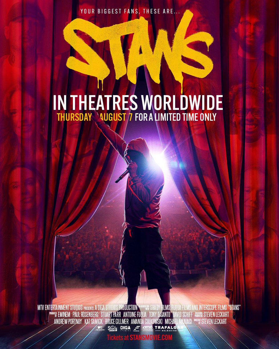 Shade45's tweet image. #STANSMOVIE 🎞️ IN THEATRES WORLDWIDE 8/7 - available for a limited time only at @AMCTheatres !!! Grab tickets at stansmovie.com or get the Stans soundtrack vinyl + ticket code bundle at shop.eminem.com! cc: @eminem