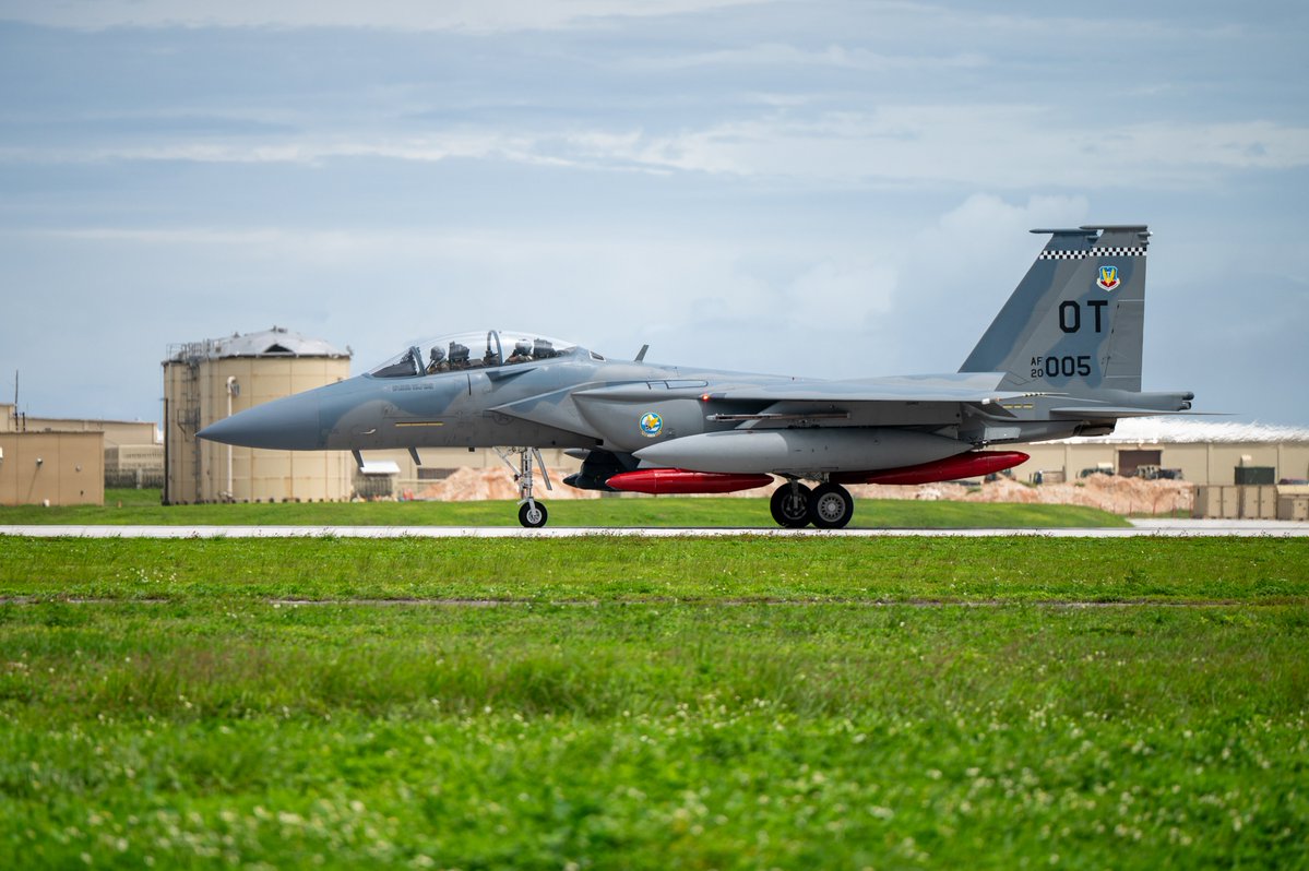 09Runway's tweet image. Boeing F-15EX Eagle II 20-0005 OT. 2025.