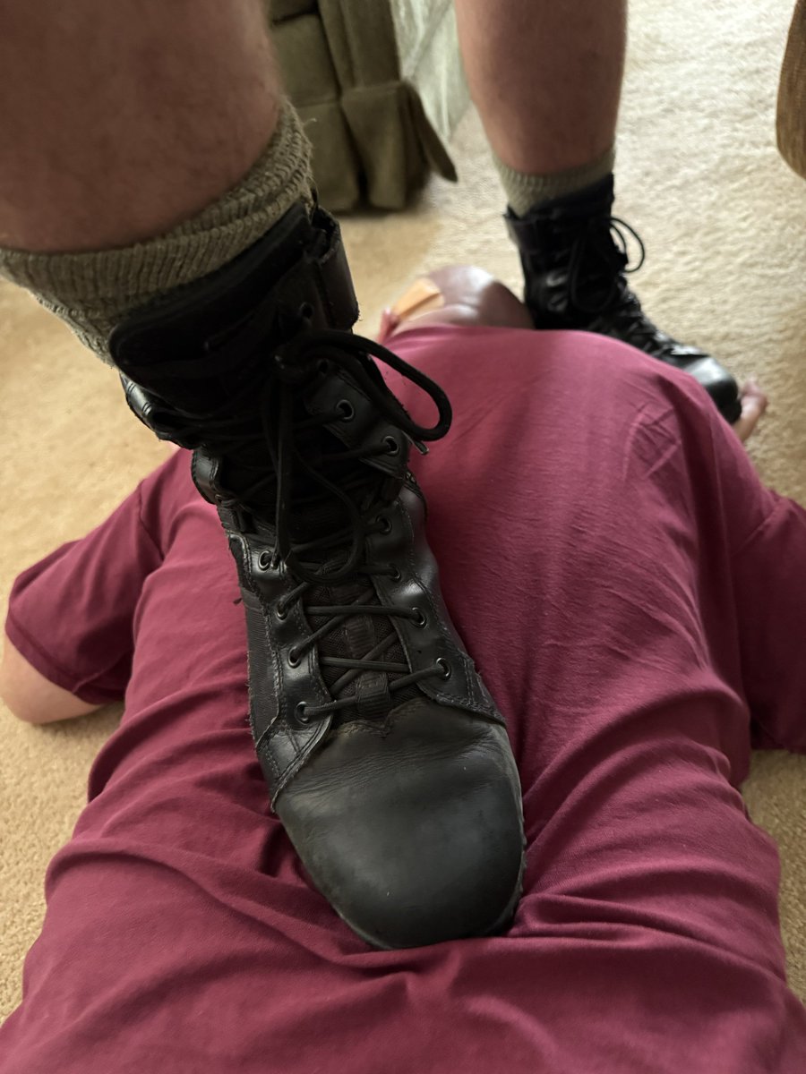 Boots stomping the fag that just licked them clean