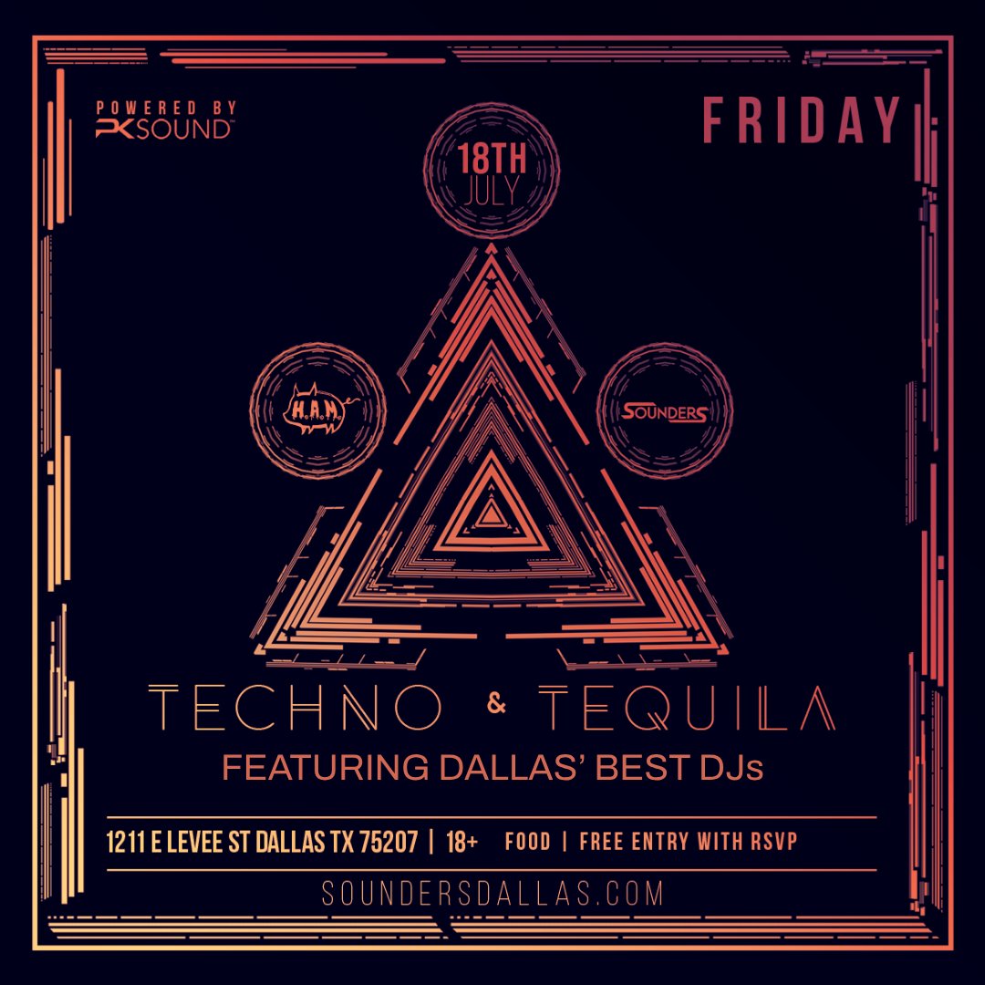 House + Techno only TONIGHT at Sounders 🎶

We are expecting a BIG crowd so don't wait and get your ticket now!

SoundersDallas.com 🎫