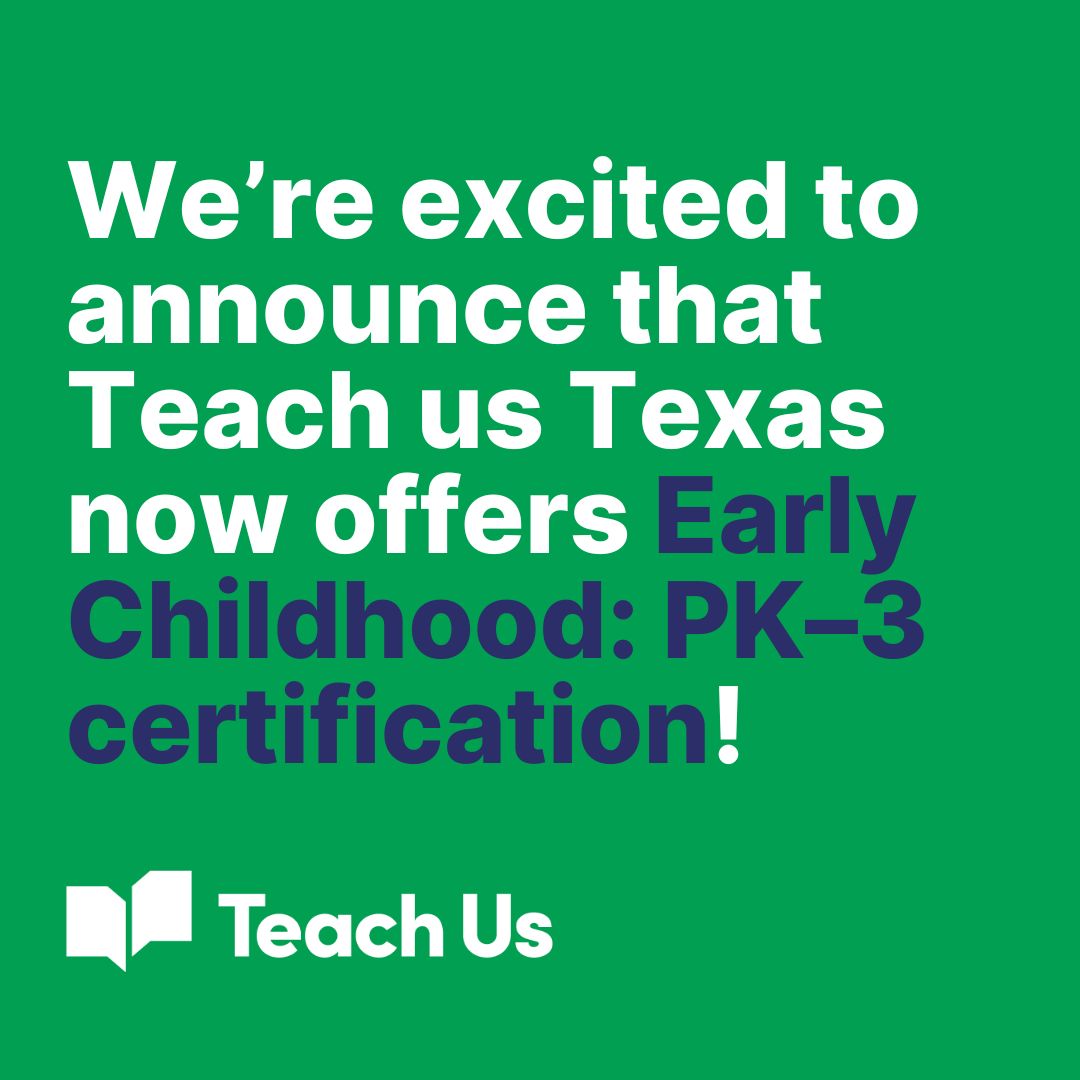 TeachUsCert's tweet image. 📢 Big news, Texas: Teach Us now offers PK-3 Certification! Whether you&apos;re starting fresh or growing your impact, we&apos;re here to help you teach the next generation.

👉 Learn more: info.teachus.com/texas-certific…

#TeachersofX #PK3 #EducationCommunity #Teachers