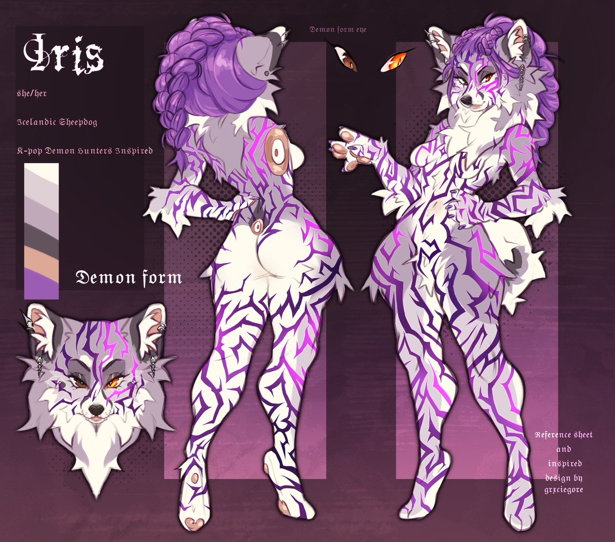 grxciegorp's tweet image. Rumi inspired furry custom from kpdh! This was honestly rlly fun! (yes it took forever)