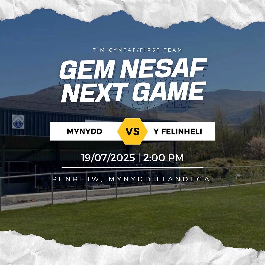 ⚽️YFORY/TOMORROW⚽️

Gêm gyfeillgar ola i’r Tîm Cyntaf fory/Last pre-season game tomorrow for our First Team.

CPD Mynydd Llandegai FC vs CPD Y Felinheli

⏰ 2:00pm

📍Penrhiw, Mynydd Llandegai

💙💙💙💙💙💙💙💙💙