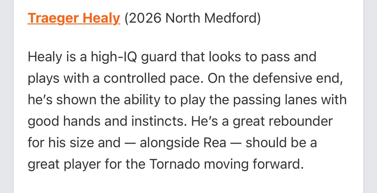 TraegerHealy's tweet photo. Appreciate the mention @PrepHoopsOR! Looking forward to that final run with @NorthMedfordBBX ! @coachjschlegel @PSUcoachDunn @TylerB_WWUVIKS @CoachBHellstrom https://t.co/EoFAOVF9Xp