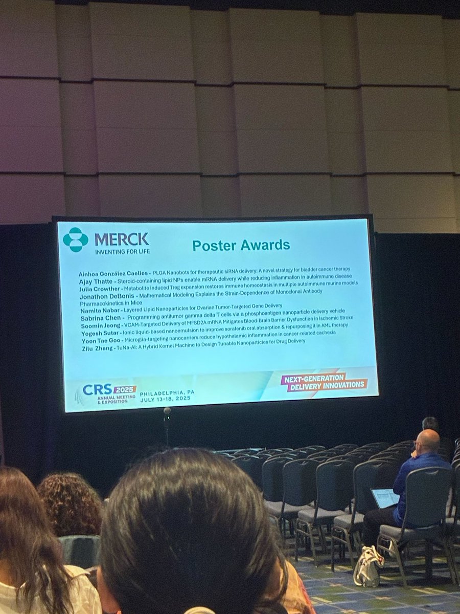MJMitchell_Lab's tweet image. Huge congrats to @MJMitchell_Lab PhD student @ASThatte2 for winning the @Merck best poster award at #CRS2025 for his work on mRNA LNP autoimmune therapies! @CRSScience