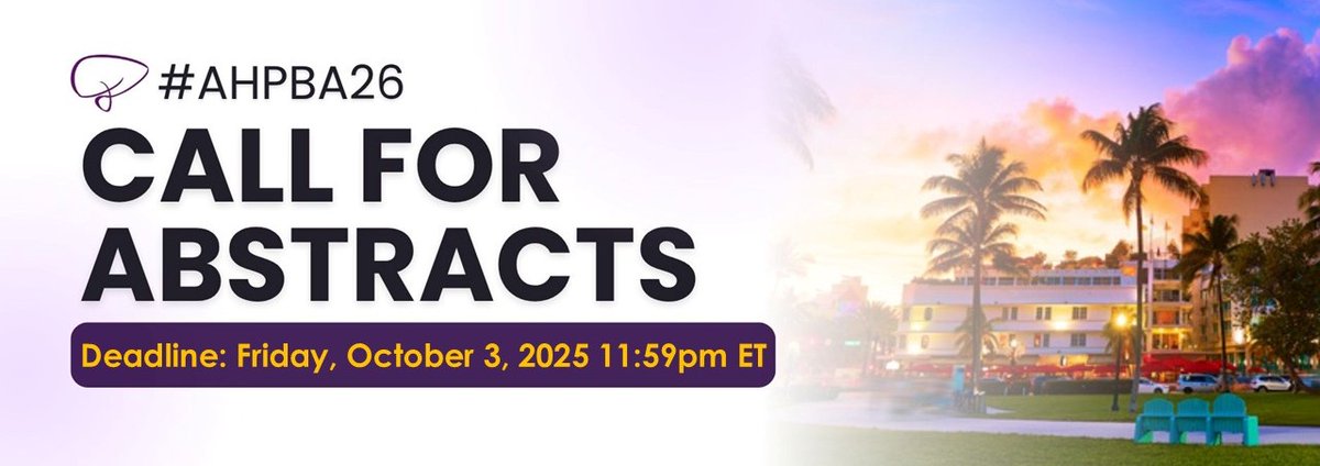Submit your abstract for #AHPBA2026 - oral, ePoster, APP, or video - we’re ready for it! Showcase your work to a global HPB surgery audience. #HPBSurgery

Deadline: Friday, October 3, 2025⏰
🔗 Submit now: tinyurl.com/ypbayjzs