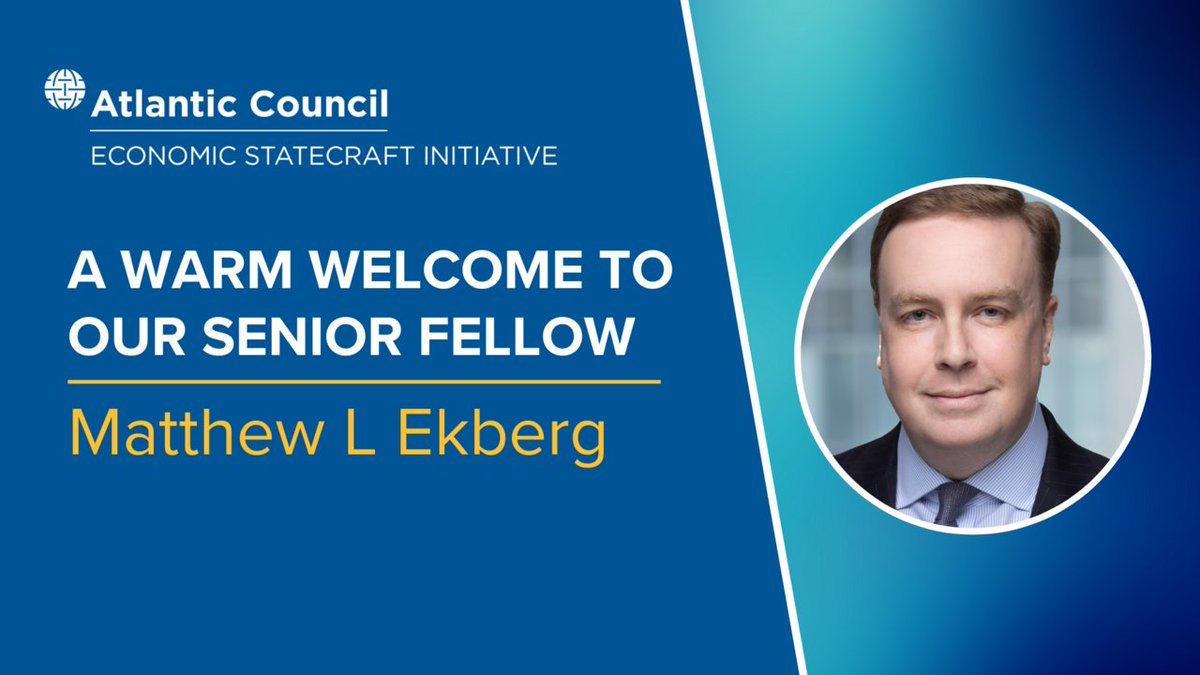 ACGeoEcon's tweet image. Join us in welcoming Matthew L. Ekberg as our new senior fellow!
His experiences with the Institute of International Finance dealing with financial crime risk management and regulation will inform our research on combatting illicit finance.
Learn more: