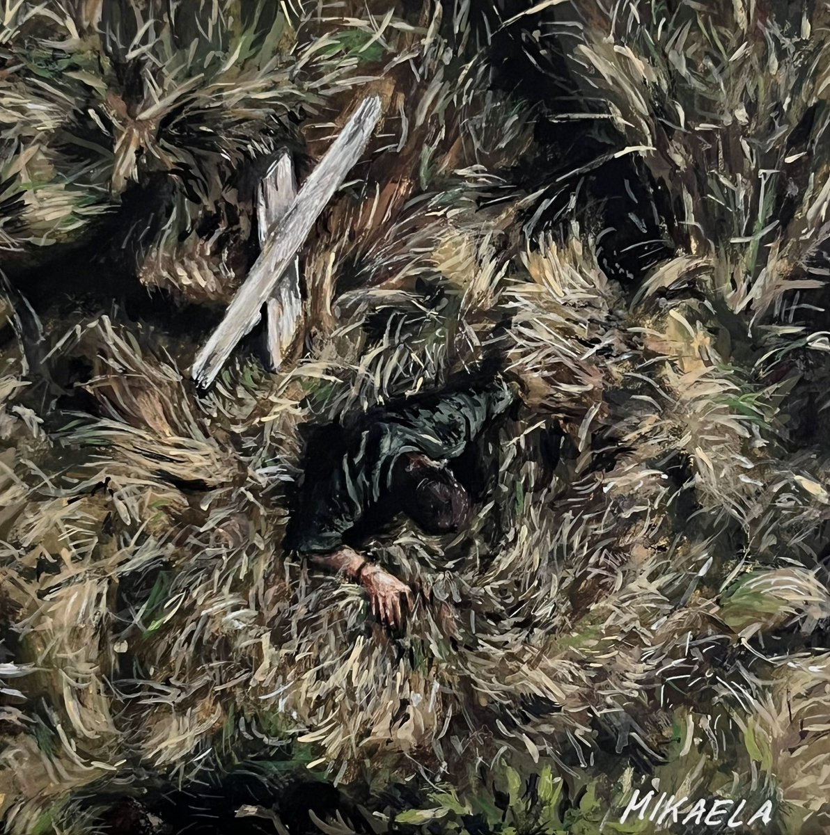 lazarus rising; acrylic painting