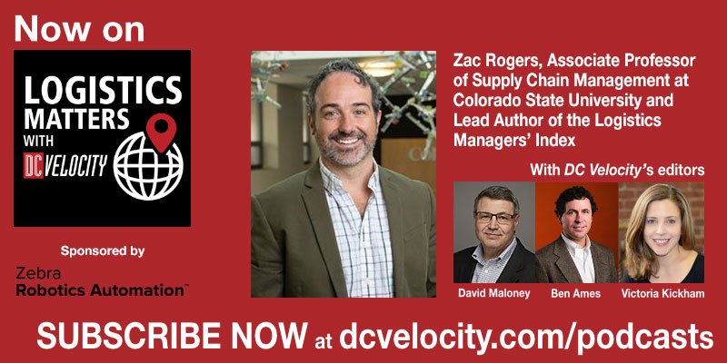 DCVelocity's tweet image. Where are supply chains headed in the second half of 2025? Zac Rogers, associate professor of Supply Chain Management at Colorado State University and the lead author of the monthly Logistics Managers' Index report, offers his insight. Listen at dcvelocity.com/podcasts