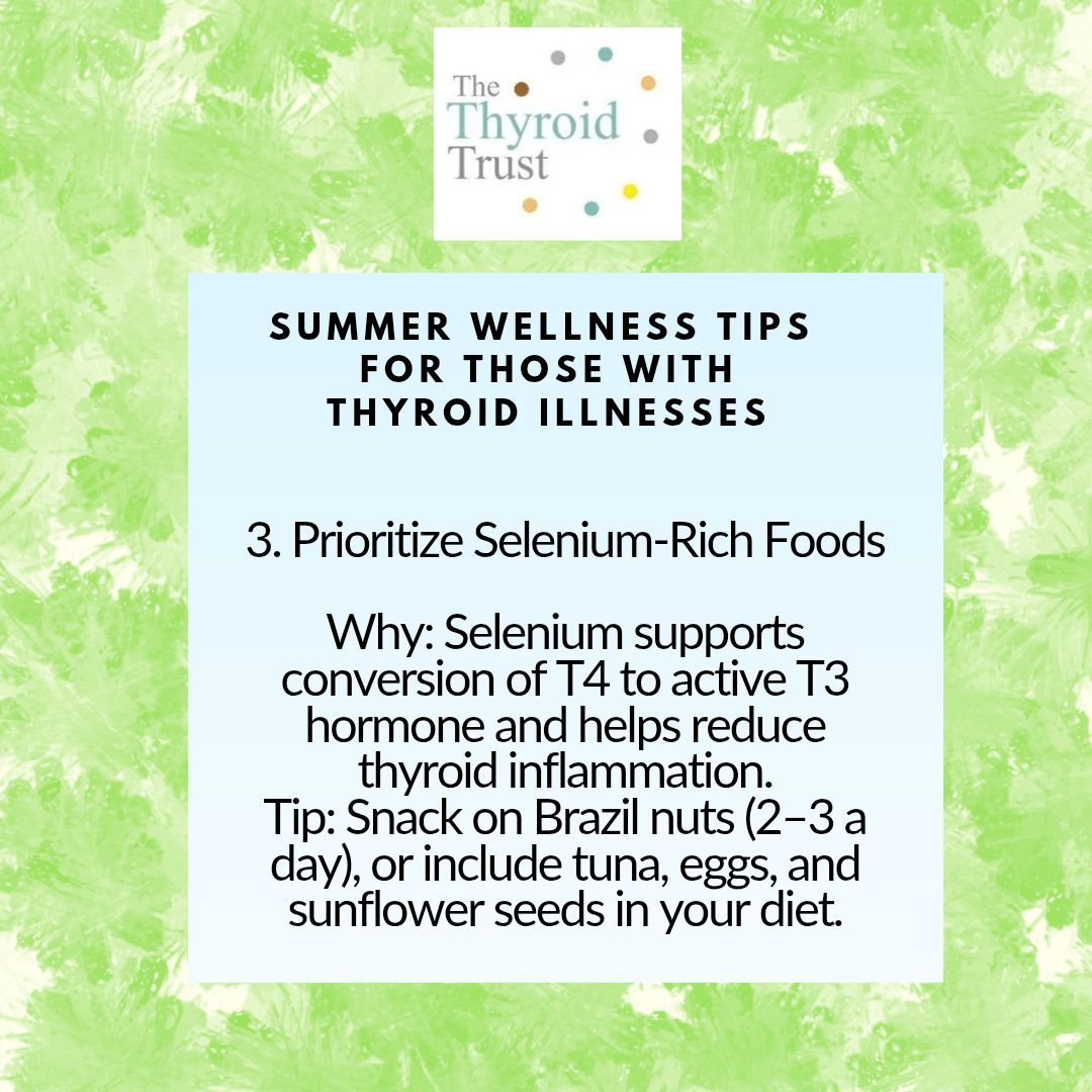 ThyroidTrust's tweet image. #Talk Thyroid
#ThyroidSummerWellnessTips
Learn More here: thyroidtrust.org