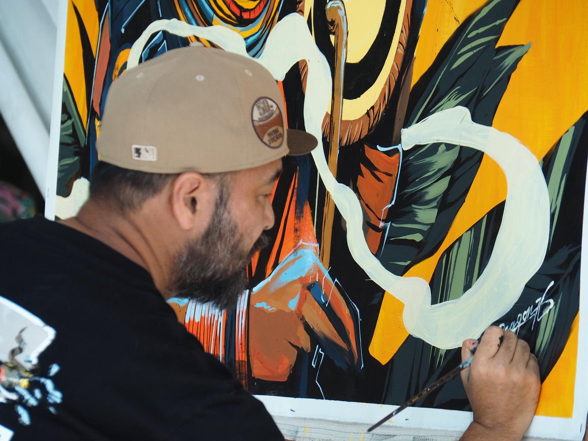 One highlight of our Tenerife to Bergen voyage was a live painting session with <a href="/dragon76_jp/">dragon76</a> 
Passengers gathered to watch as bold colors and powerful energy brought the artwork to life.
Thank you for sharing your creativity with us on board.

#PeaceBoat #DRAGON76 #LiveArt