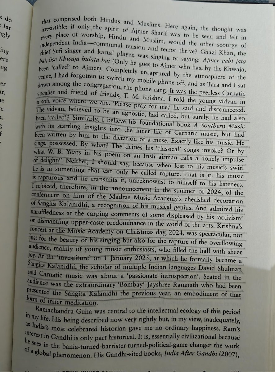 drcbjee's tweet image. Shri Gopal Krishna Gandhi's memoir is a must read. An honest retelling of the nation as he saw it from the various positions he has held. The chapters in Sri Lanka had me riveted as did his affection for MSS Amma. Delighted to read this anecdote featuring @tmkrishna .