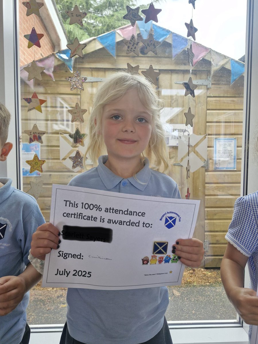 standrewscep's tweet image. 100% attendance certificate winners.