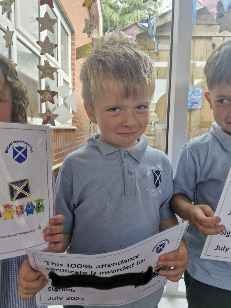 standrewscep's tweet image. 100% attendance certificate winners.