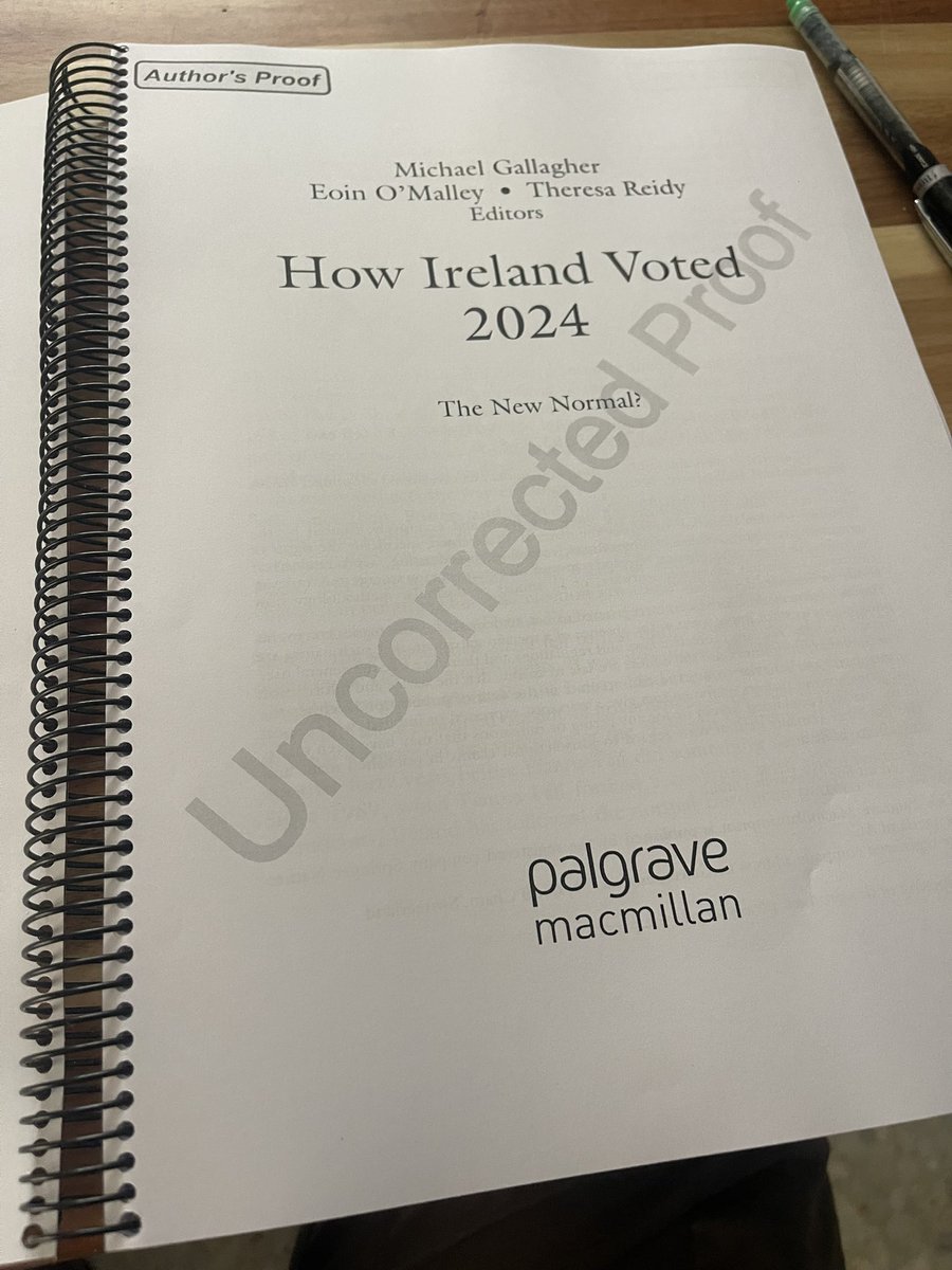 AnMailleach's tweet image. The first printed copy of How Ireland Voted 2024, as @MichaelgTCD, @theresareidy and myself get the first proofs.