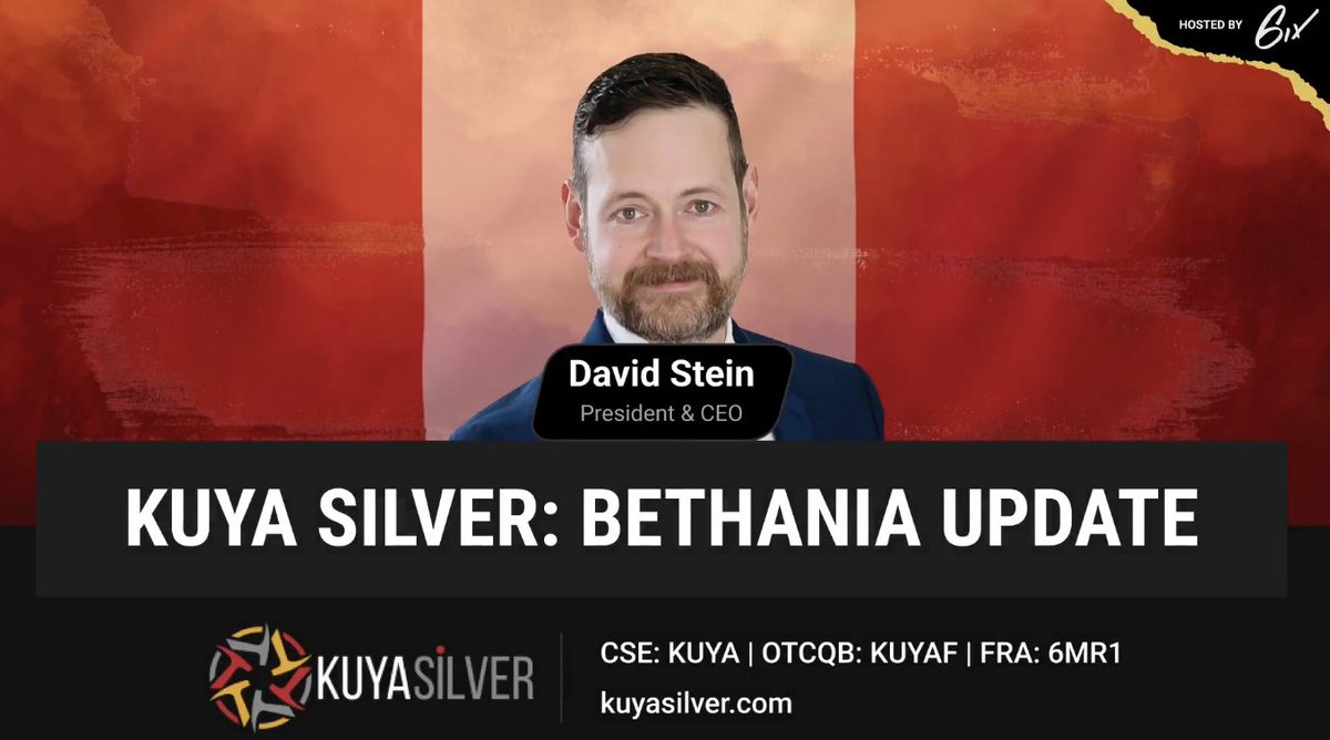 🎥 Missed the recent Kuya Silver Investor Webinar? The replay is now available.

In this in-depth session, Kuya Silver President &amp; CEO David Stein provides a comprehensive update on recent progress at the Bethania Silver Project in Peru.

👉 youtu.be/W4uhrqtSTLA?si…

#Silver