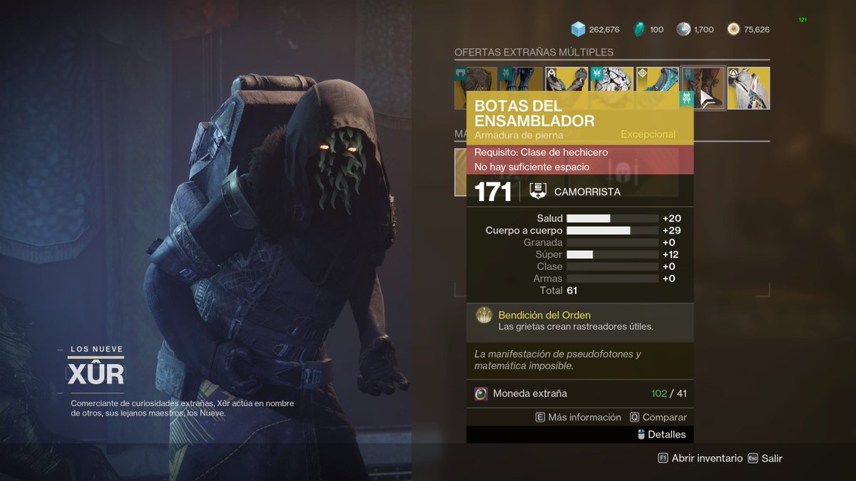 Xûr vino loco. Misma armadura. Diferentes estadísticas 🤦‍♂️