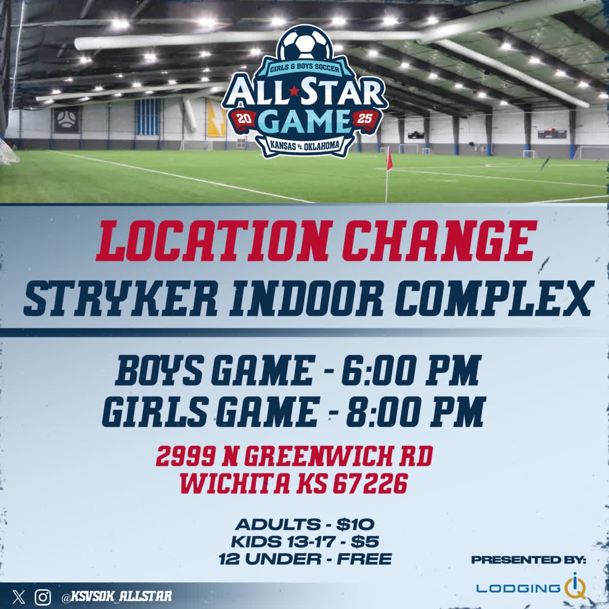 The game will now be at Stryker! Spread the word.
