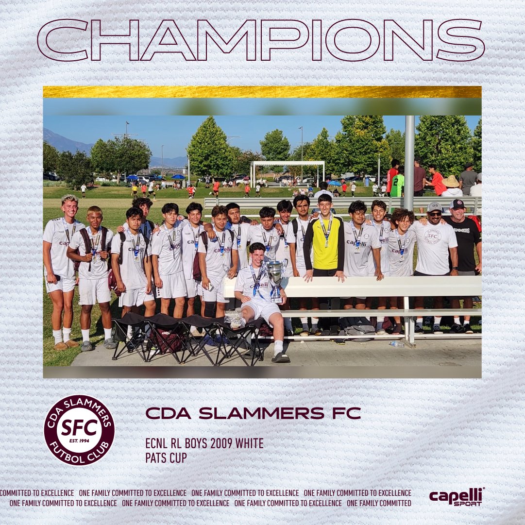 🥇 CHAMPIONS
⚽ Slammers FC ECNL RL Boys 2009 White
🏟️ Pats Cup
#cdaslammersfc