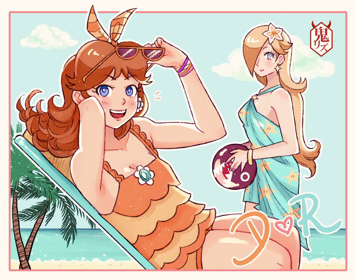 onirizu's tweet image. Daisy and Rosalina enjoying their summer vacation 🏝️🌼🌟