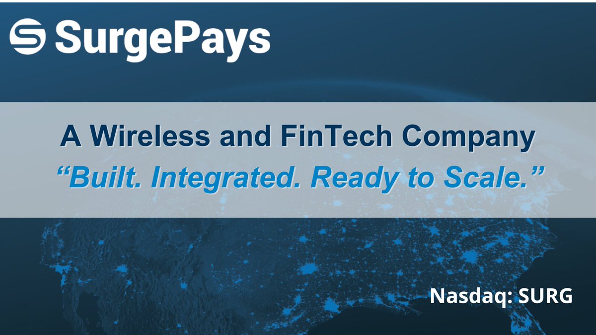 SurgePays is a wireless, fintech, and point-of-sale company focused on delivering mobile connectivity and financial services to underserved communities. Learn more about our mission and impact, here: bit.ly/4eXu36p $SURG