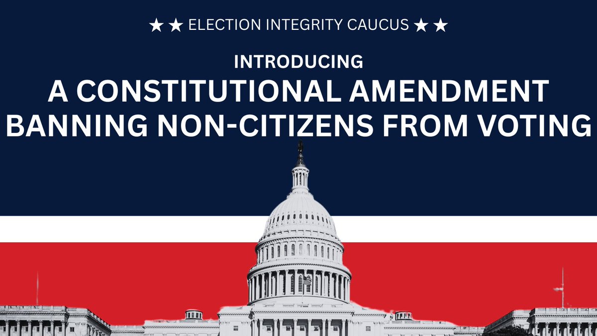 RepTenney's tweet image. Only American citizens should decide American elections.
As chair of the Election Integrity Caucus, I introduced a resolution to add a Constitutional amendment to prohibit non-citizens from voting at any level, federal, state, or local. No exceptions.