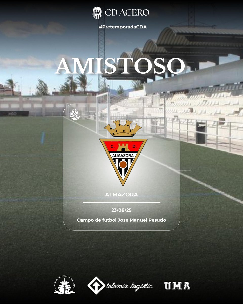 ⚽ 5º AMISTOSO ⚽
🆚 CD Almazora
📅 23/08/25
🏟 Campo José Manuel Pesudo

¡Seguimos preparando la temporada! 🔴⚪⚫