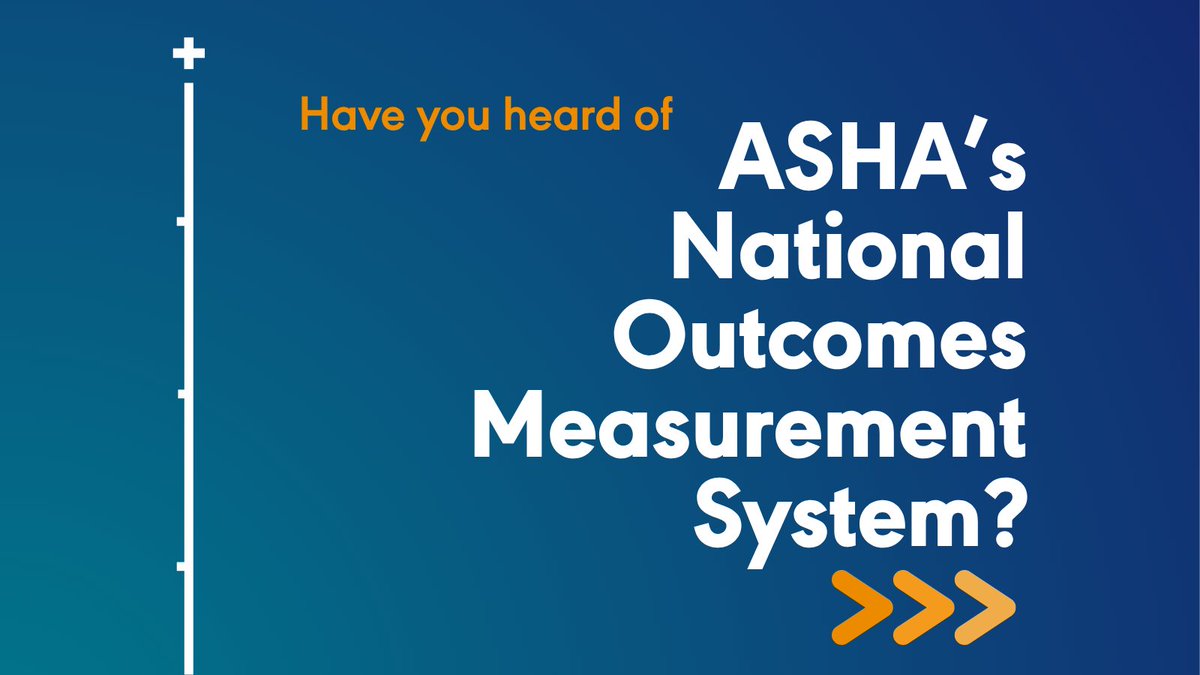 ASHAWeb's tweet image. Better than ever! ASHA's NOMS for SLPs and Audiologists helps you track progress, make data driven decisions, and show the value of your care. Get customized reports and national data.
Learn more. Join thousands of fellow clinicians. To register, visit at.asha.org/HP.