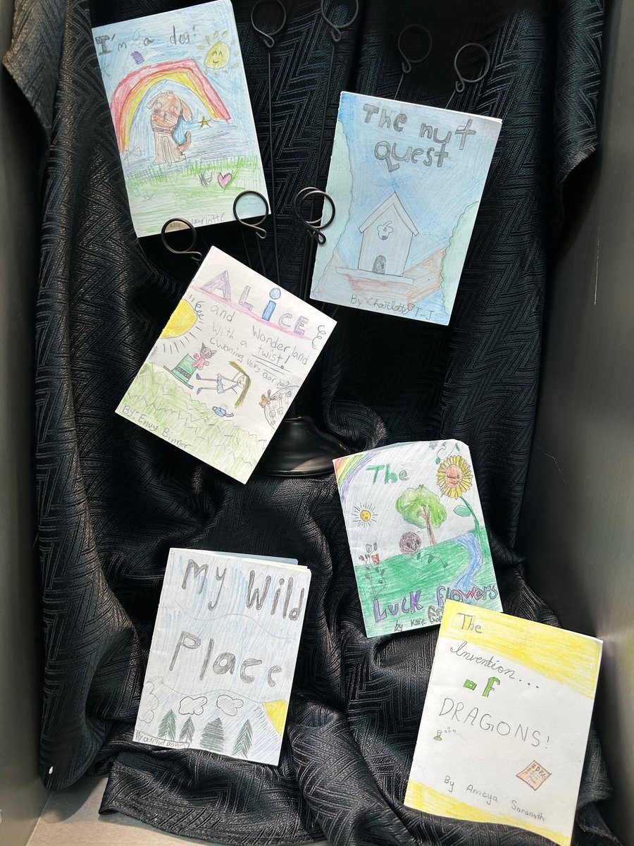 Well Done Everyone! Have a peek at the July creations from the Cover to Cover art camp, guided by the artists from Gwen Fox Gallery. On display at the Library for the next two weeks. #gwenfoxgalleryofficial