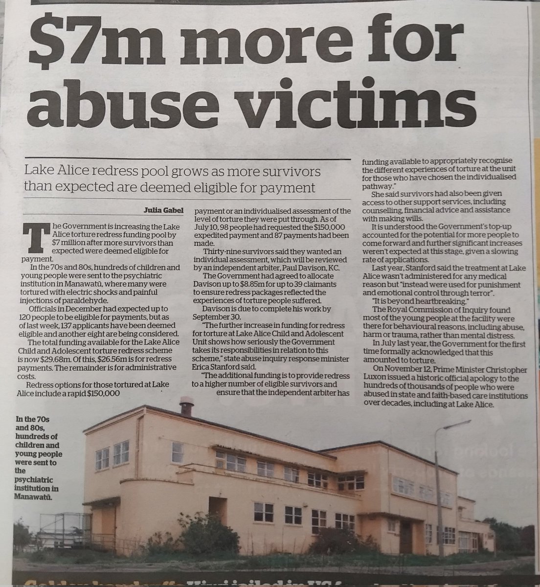 #NZ Abuse in care: Govt increases Lake Alice redress pool after more people eligible than expected

#Video 📽

nzherald.co.nz/nz/politics/ab…