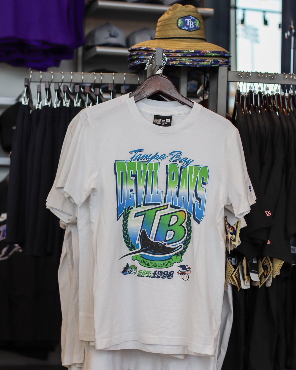 TheBayRepublic's tweet image. Flashback Friday!! The White Coop Devil Rays tee is back in vintage form — grab yours now!