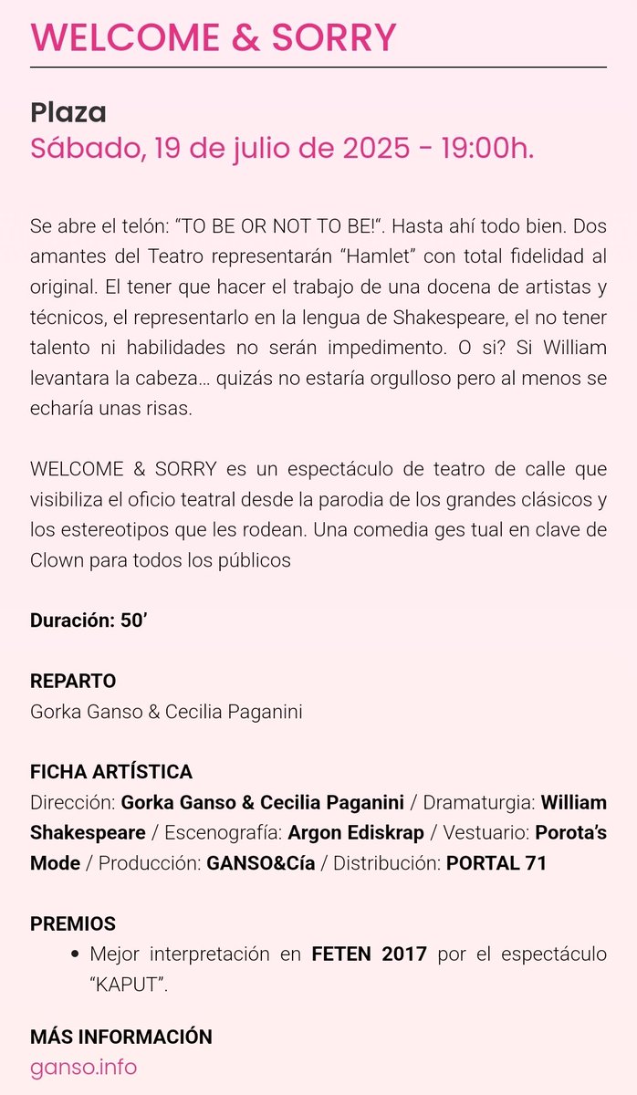 LaSalaRNE's tweet image. ¡Comienza el 26° Festival de Teatro de Olite!
Mañana, 'Welcome & Sorry', de Ganso & Cía, también en San Martín de Unx.
Escénicas y música hasta el 3 de agosto. Toda la información en festivalteatroolite.es y contenidos especiales en #RNE y rtve.es/lasala.