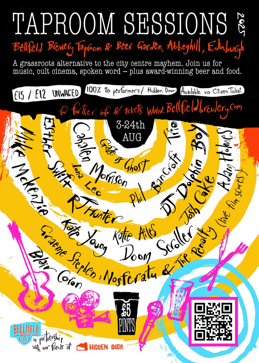 Hidden Door (@hiddendoorarts) on Twitter photo Join us this August as we curate two special nights at <a href="/TheBellfield/">Bellfield Brewery</a> Taproom Sessions, supporting local artists.
📆 17th & 24th August
Featuring Esther Swift, Blair Coron, Gaze is Ghost, Mike McKenzie, Doom Scroller and Thundermoon, Iona Lee, Katie Ailes, Josh Cake & RJ Hunter Join us this August as we curate two special nights at <a href="/TheBellfield/">Bellfield Brewery</a> Taproom Sessions, supporting local artists.
📆 17th & 24th August
Featuring Esther Swift, Blair Coron, Gaze is Ghost, Mike McKenzie, Doom Scroller and Thundermoon, Iona Lee, Katie Ailes, Josh Cake & RJ Hunter