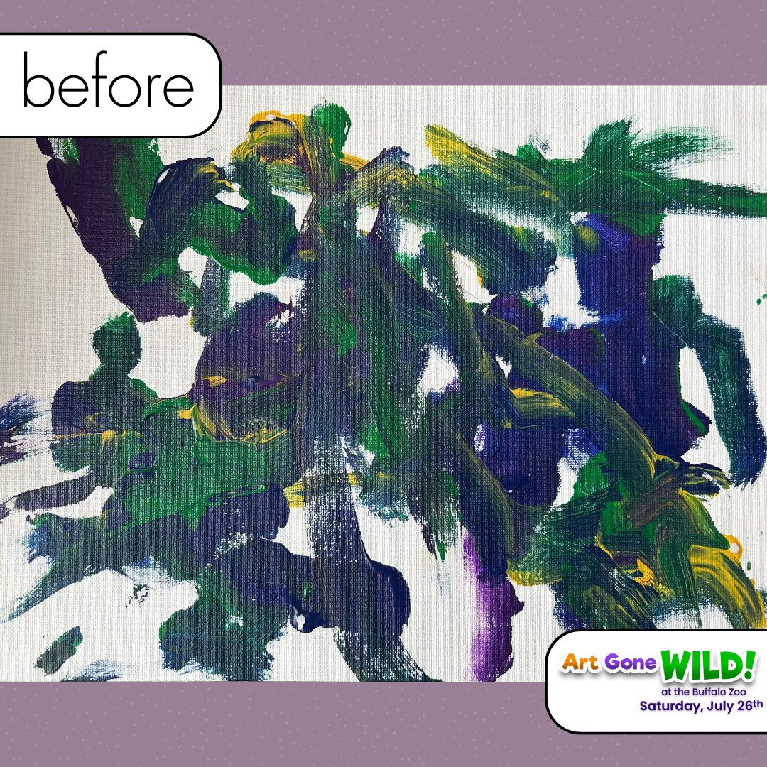 buffalozoo's tweet image. It&apos;s your LAST CHANCE to get tickets for Saturday&apos;s Art Gone Wild event at the Buffalo Zoo! 

See local artists collaborate on paintings by our animals and turn them into something even more incredible during our live art display 🖼️

🎟️: bit.ly/463h9RY