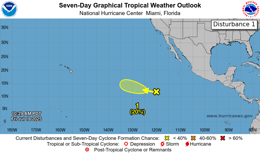 WeathermanAAA_'s tweet image. The 2:00pm EDT update has introduced a low chance AOI for the Pacific. We could definitely see some marginal formation, though a tight SST gradient to the west will make whatever incipient disturbance that generates have a difficult time consolidating long-term.