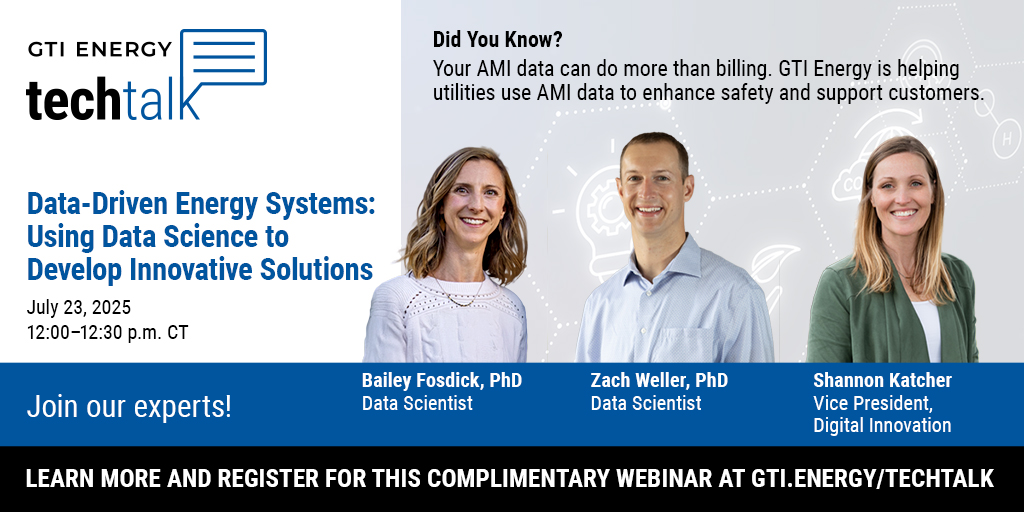 gti_energy's tweet image. Data is a strategic asset in today’s energy systems.
Join GTI Energy’s Tech Talk webinar on July 23 at 12 p.m. CT to learn how data science, AI, and anomaly detection are being applied to improve reliability, performance, and decision-making.
🔗us06web.zoom.us/webinar/regist…