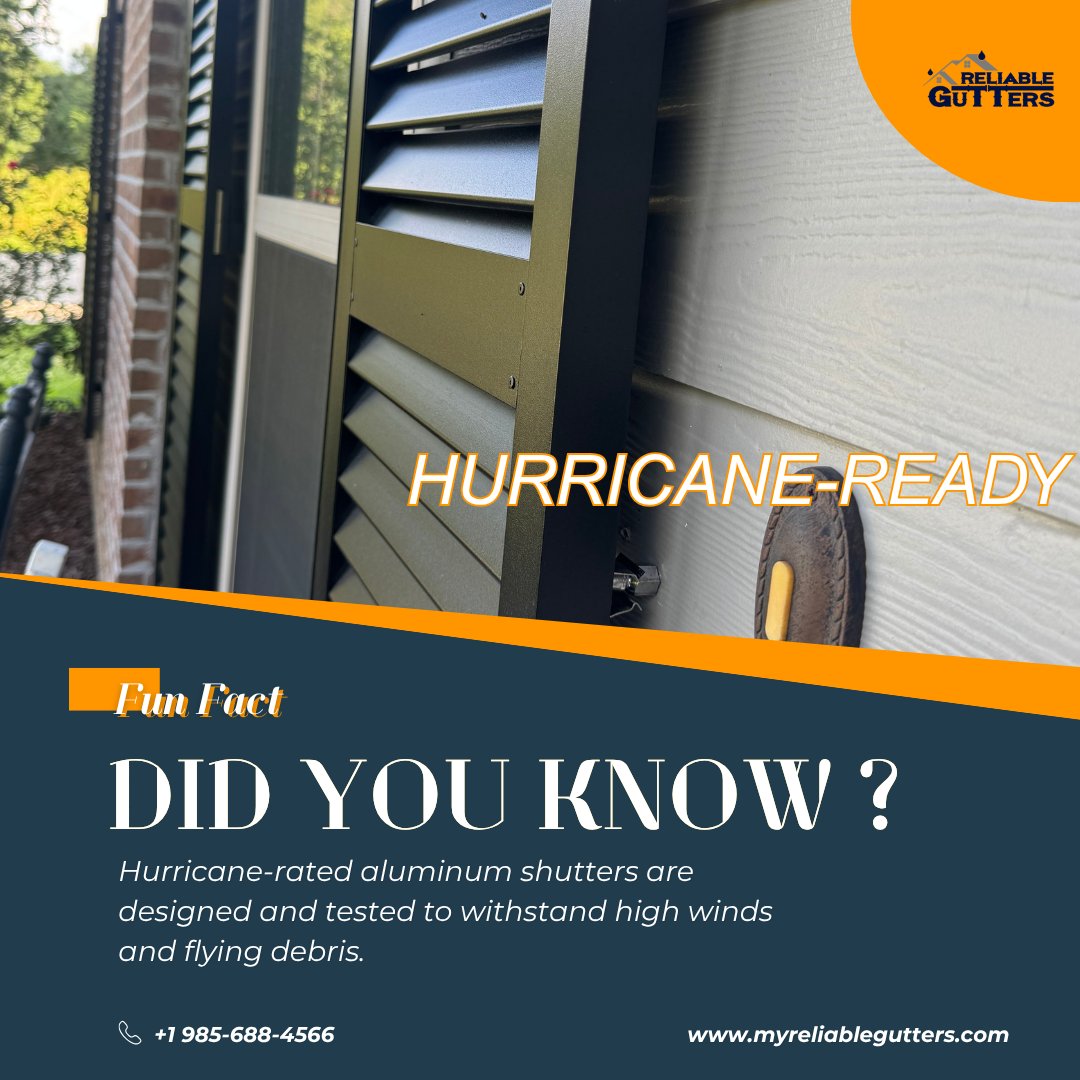 RGuttersPro's tweet image. 🌪️ Hurricane shutters that mean business 💪
Not just for looks—these are built to block wind &amp;amp; debris when it counts.

📲 Free quote 👉 985-688-4566

#HurricaneReady #StormStrong #ReliableShutters #HomeProtection