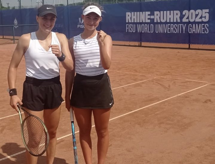 TexasWTN's tweet image. Doubles win for Eszter Meri and Martina Marusinova for Slovakia at the @FISU World University Games, 6-1, 6-4, over Thailand! #HookEm 🤘🎾 | 📸 Slovakia University Team