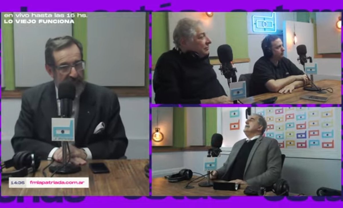 Rulo Dellatorre (@dellatorreraul) on Twitter photo Prendé #loviejofunciona en <a href="/FMLaPatriada/">FM La Patriada</a> Se armó mesa con <a href="/morenoparalavic/">Guillermo Moreno</a> en vivo!
<a href="/CarlosCaramello/">Carlos Caramello</a> <a href="/hernanbrienza/">Hernán Brienza.</a> y este servidor los esperamos acá
youtube.com/live/1jlo8G3y-… Prendé #loviejofunciona en <a href="/FMLaPatriada/">FM La Patriada</a> Se armó mesa con <a href="/morenoparalavic/">Guillermo Moreno</a> en vivo!
<a href="/CarlosCaramello/">Carlos Caramello</a> <a href="/hernanbrienza/">Hernán Brienza.</a> y este servidor los esperamos acá
youtube.com/live/1jlo8G3y-…
