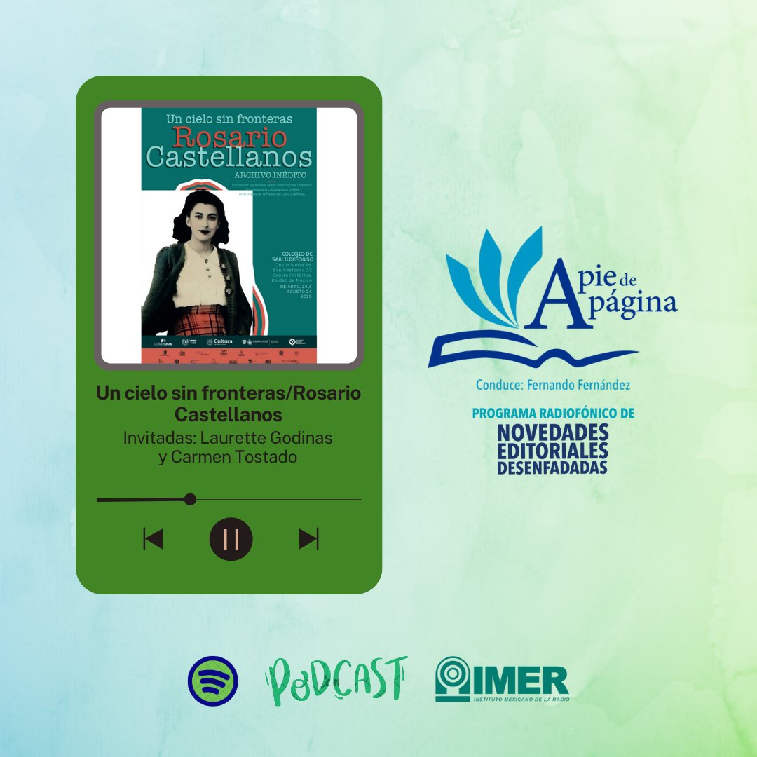 PODCAST. Conversamos con Laurette Godinas y Carmen Tostado, integrantes del grupo de expertos que montó la exposición sobre Rosario Castellanos que está en @ColegioSanIldefonso.

En Spotify: creators.spotify.com/pod/profile/im…

O visita nuestro sitio web: imer.mx/programas/un-c…